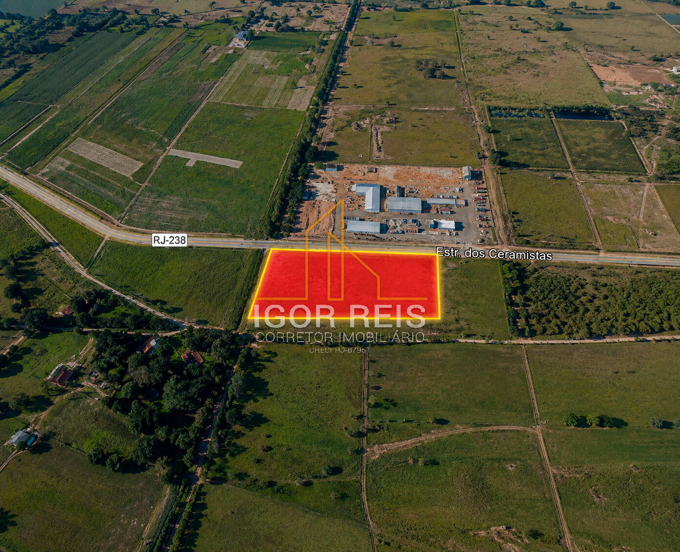 Área 22.187 m² RJ-238 Campos – Terreno Aterrado e Pronto para Construir
